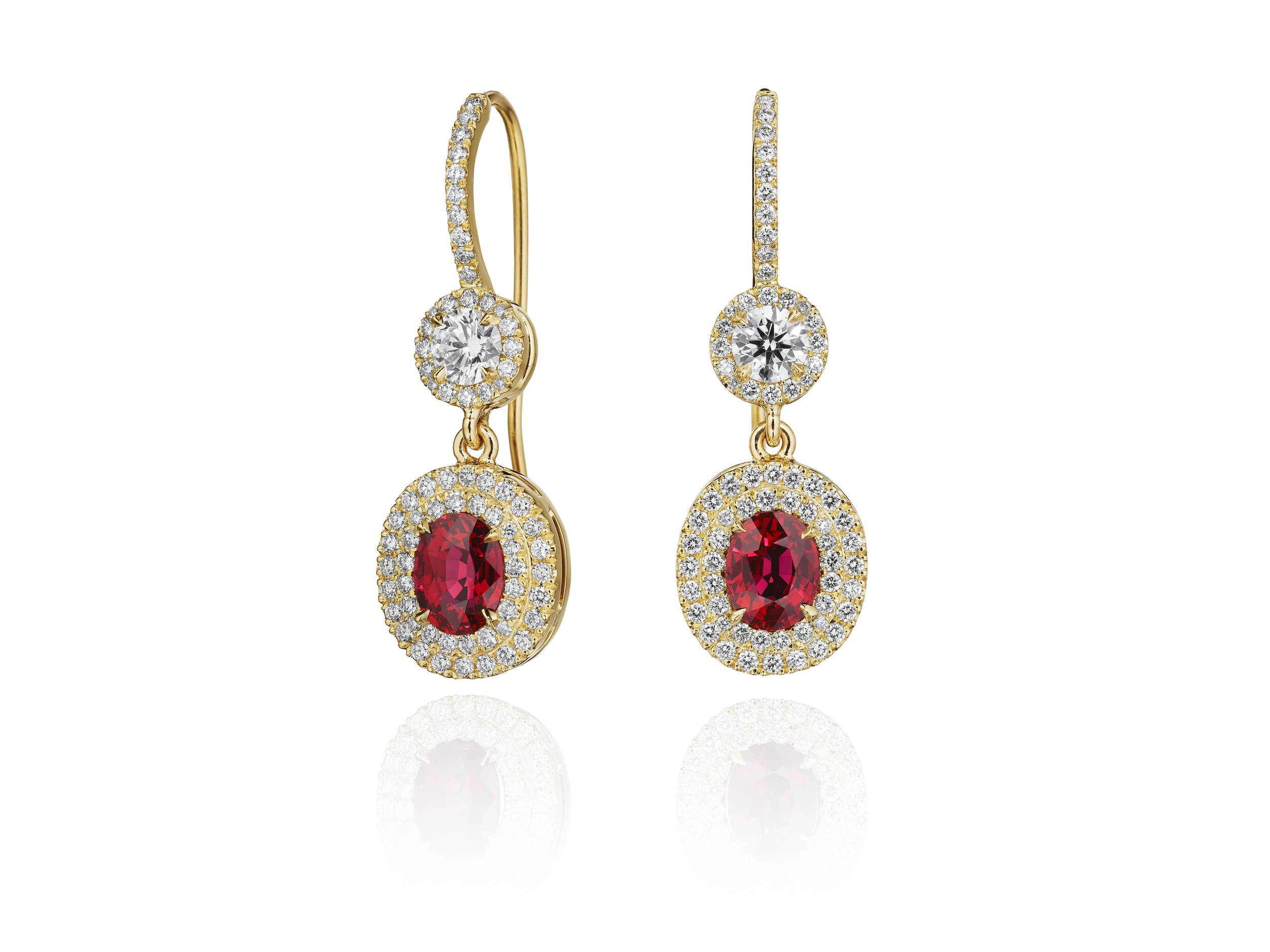 Unheated Mozambique Ruby Earrings Hand Forged 18K.jpg