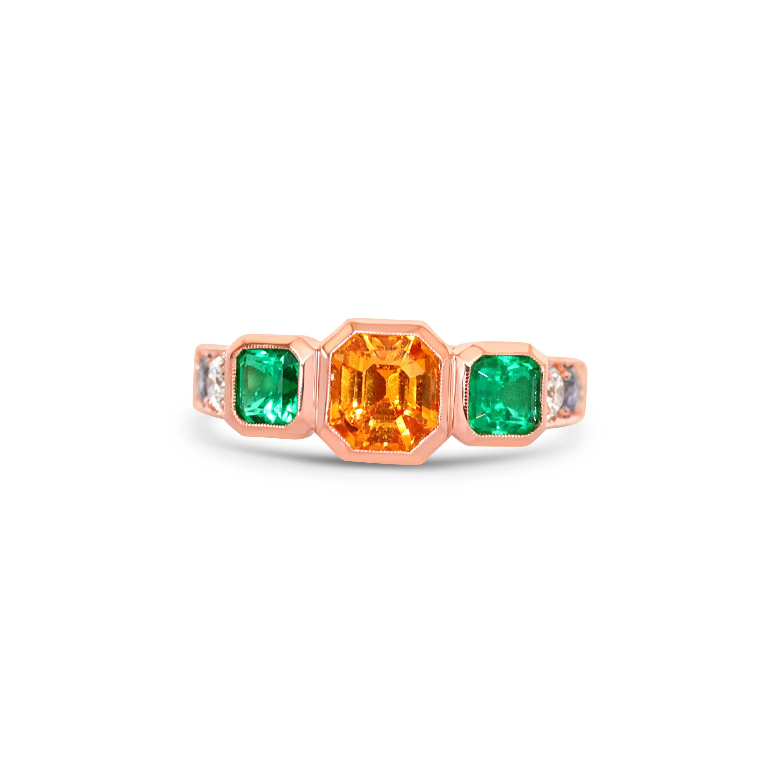 Mandarin Garnet Emerald 18K Rose Gold Ring.jpg