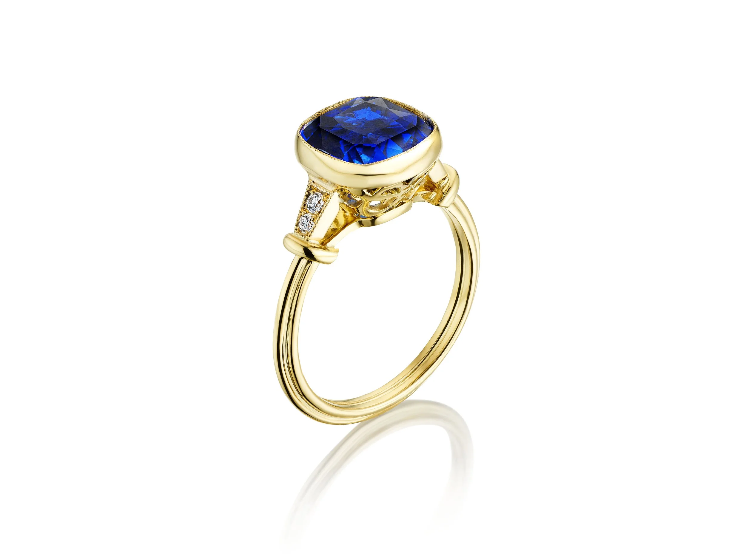 Hand forged sapphire engagement ring Edwardian style.jpg