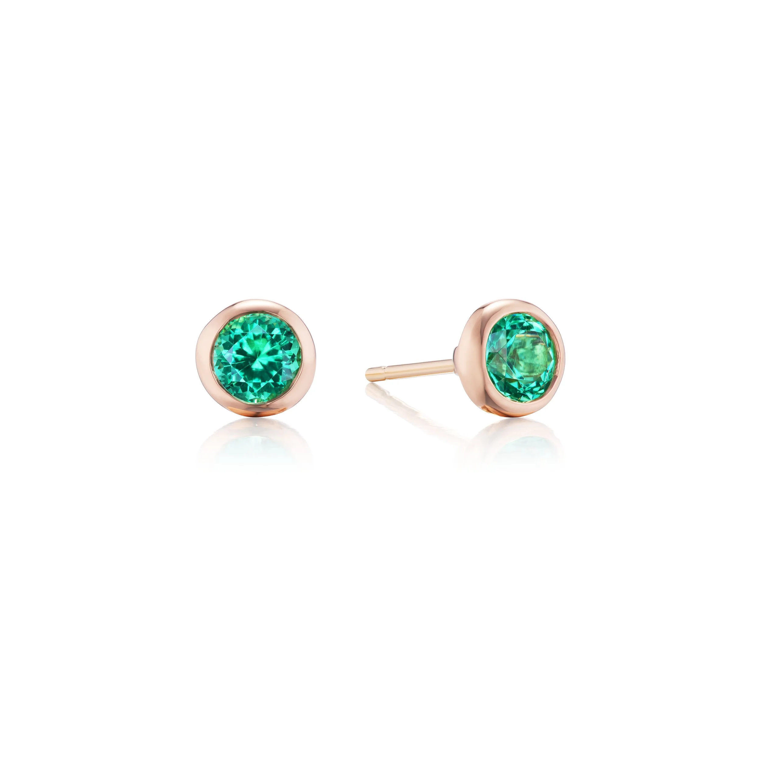 20K rose gold No Oil Emerald Studs.jpg