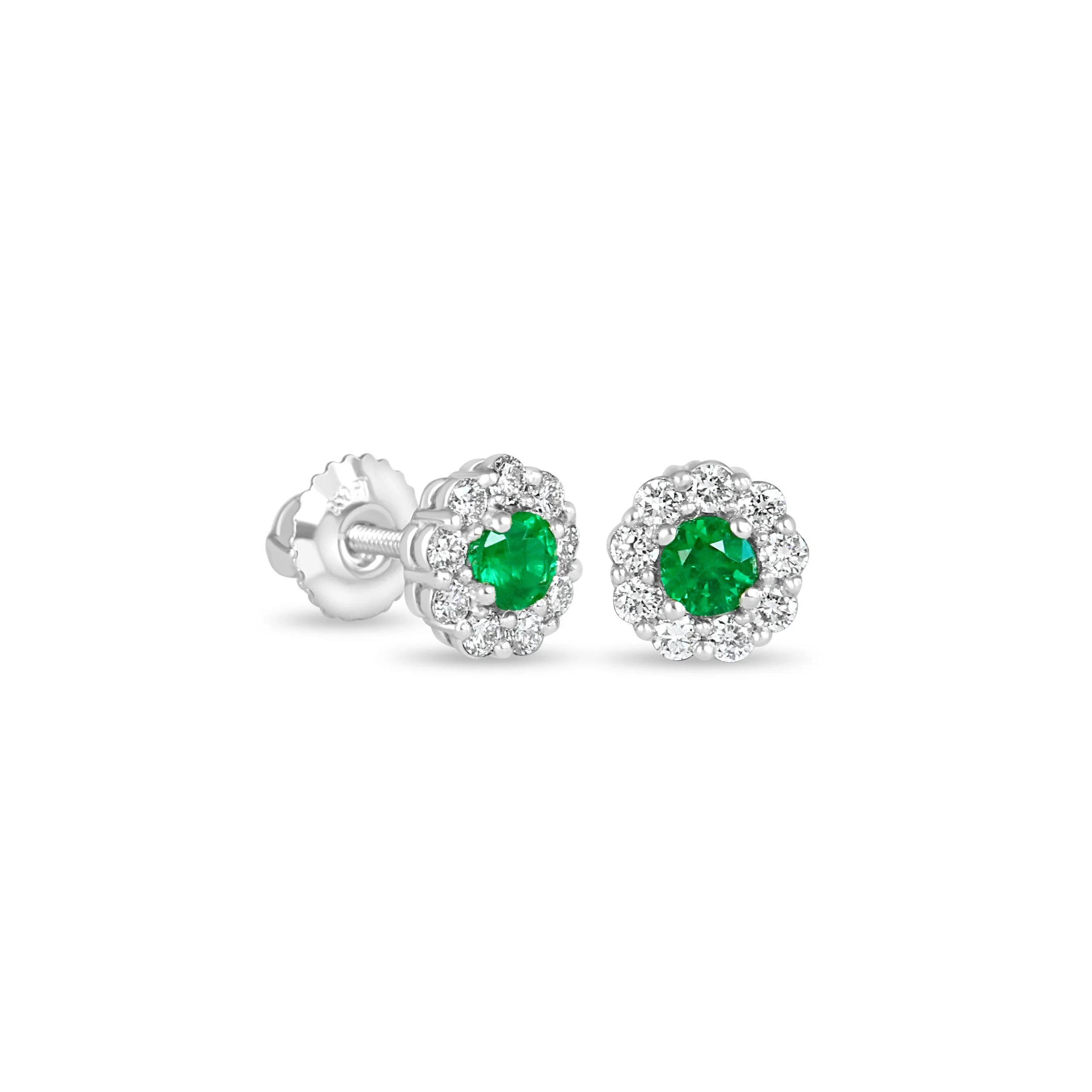 Platinum Emerald Diamond Halo Earrings.jpg