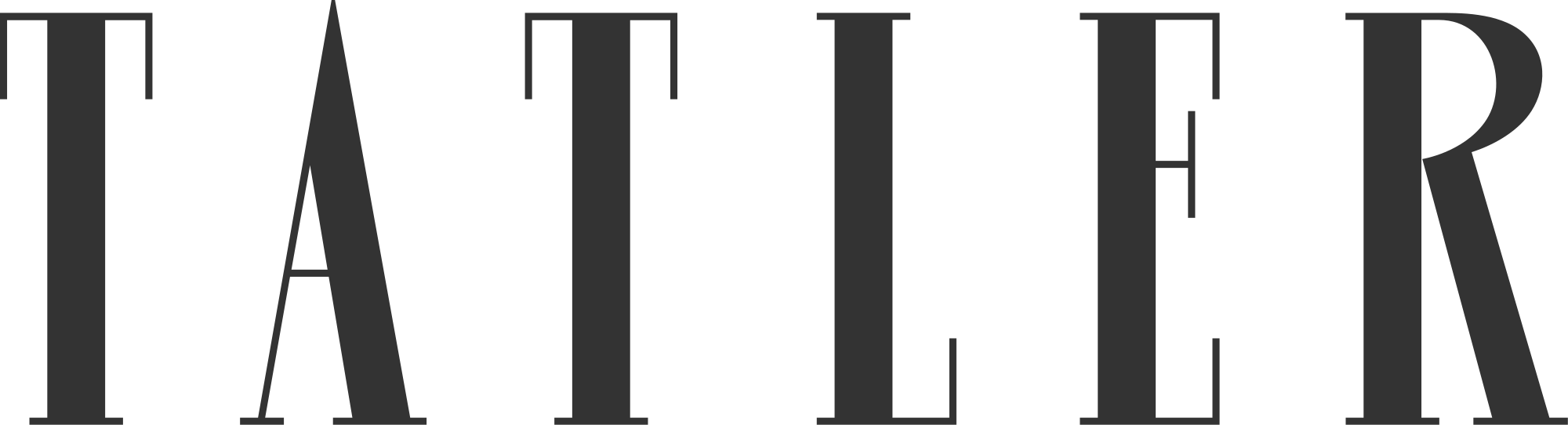 Dark gray uppercase letters spelling “TATHER” on a black background