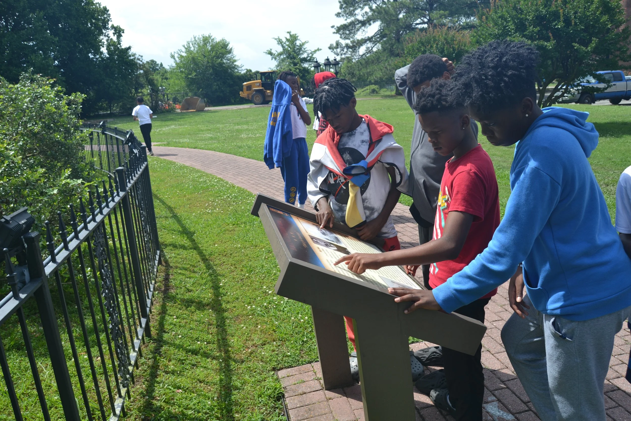 Reading at the Emancipation Oak Tree.JPG
