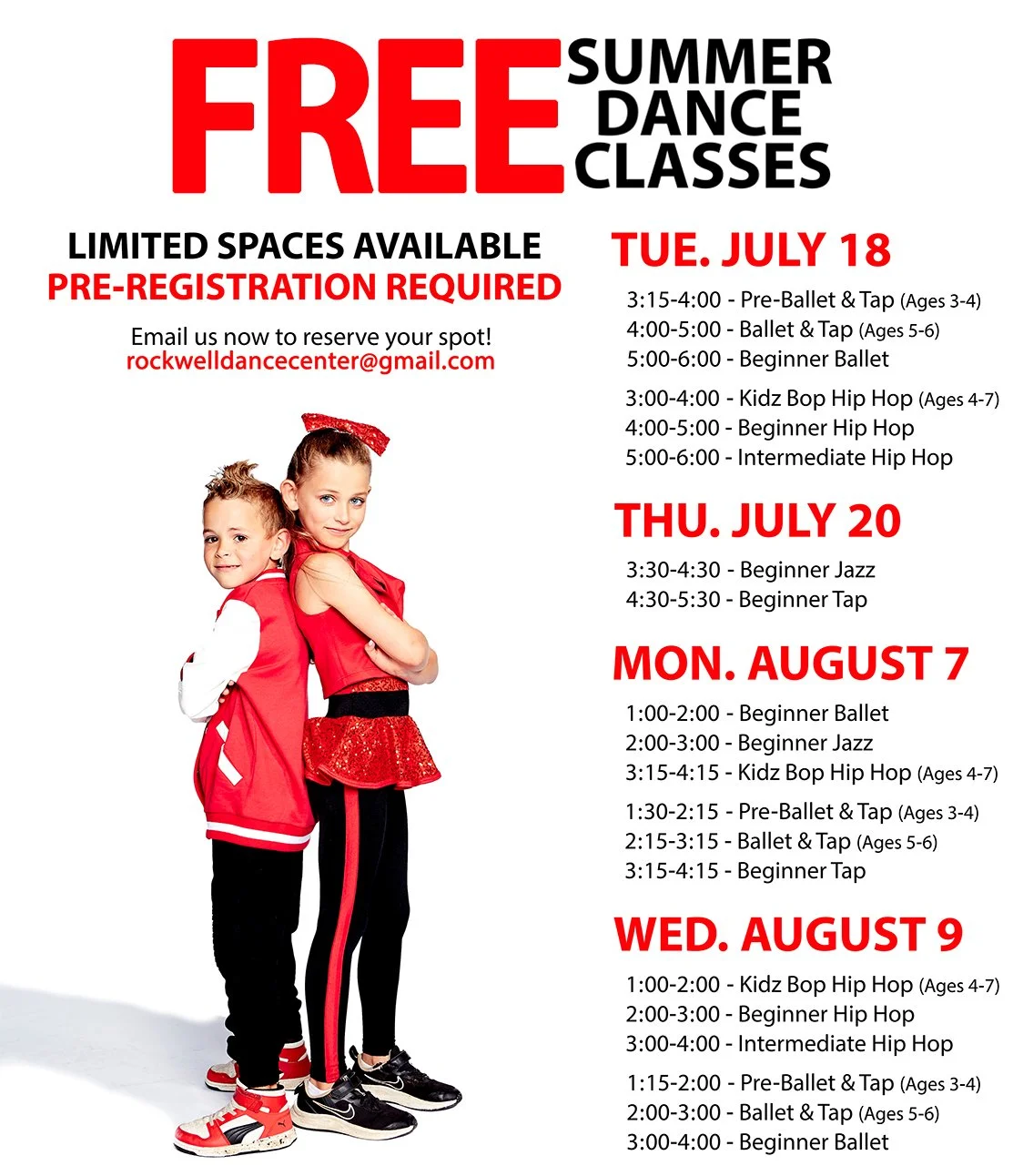Free Summer Classes — Rockwell Dance Center
