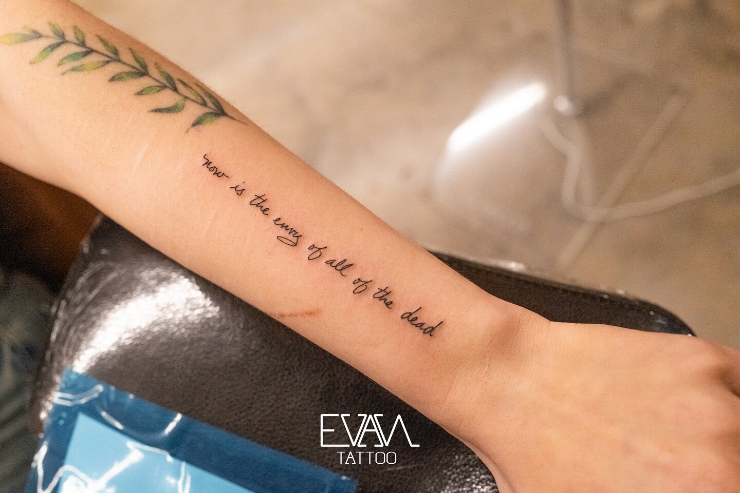 &ldquo;Now is the envy of all of the dead&rdquo;
Thanks Jean.

#mother #handwriting 
#tattoo #evantattoo