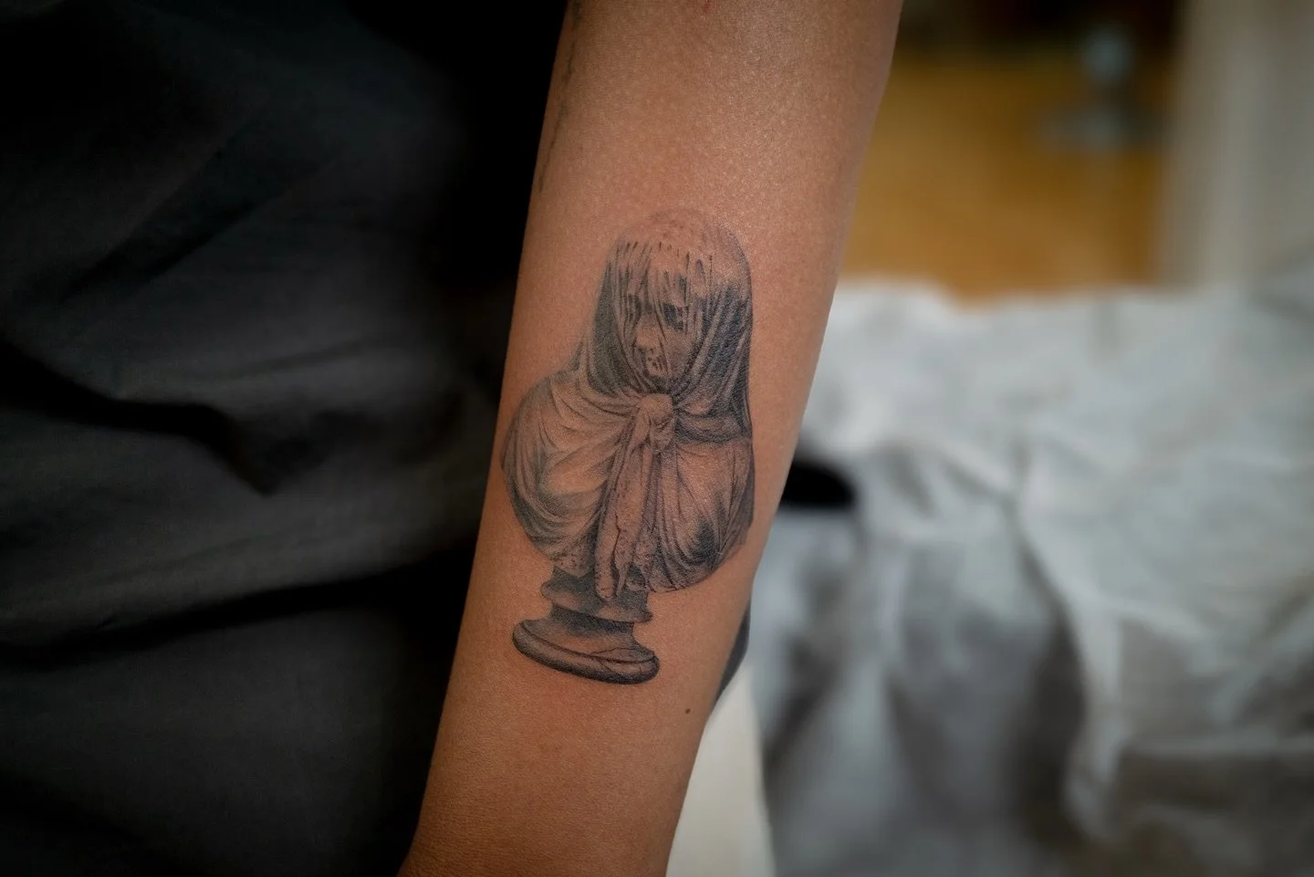 Veiled Woman &mdash; Lombardi Study

Inspired by Veiled Woman by Giovanni Battista Lombardi
Black &amp; grey realism

#evantattoo #blackandgrey #realismtattoo #veiledwoman #lombardi nyctattoo