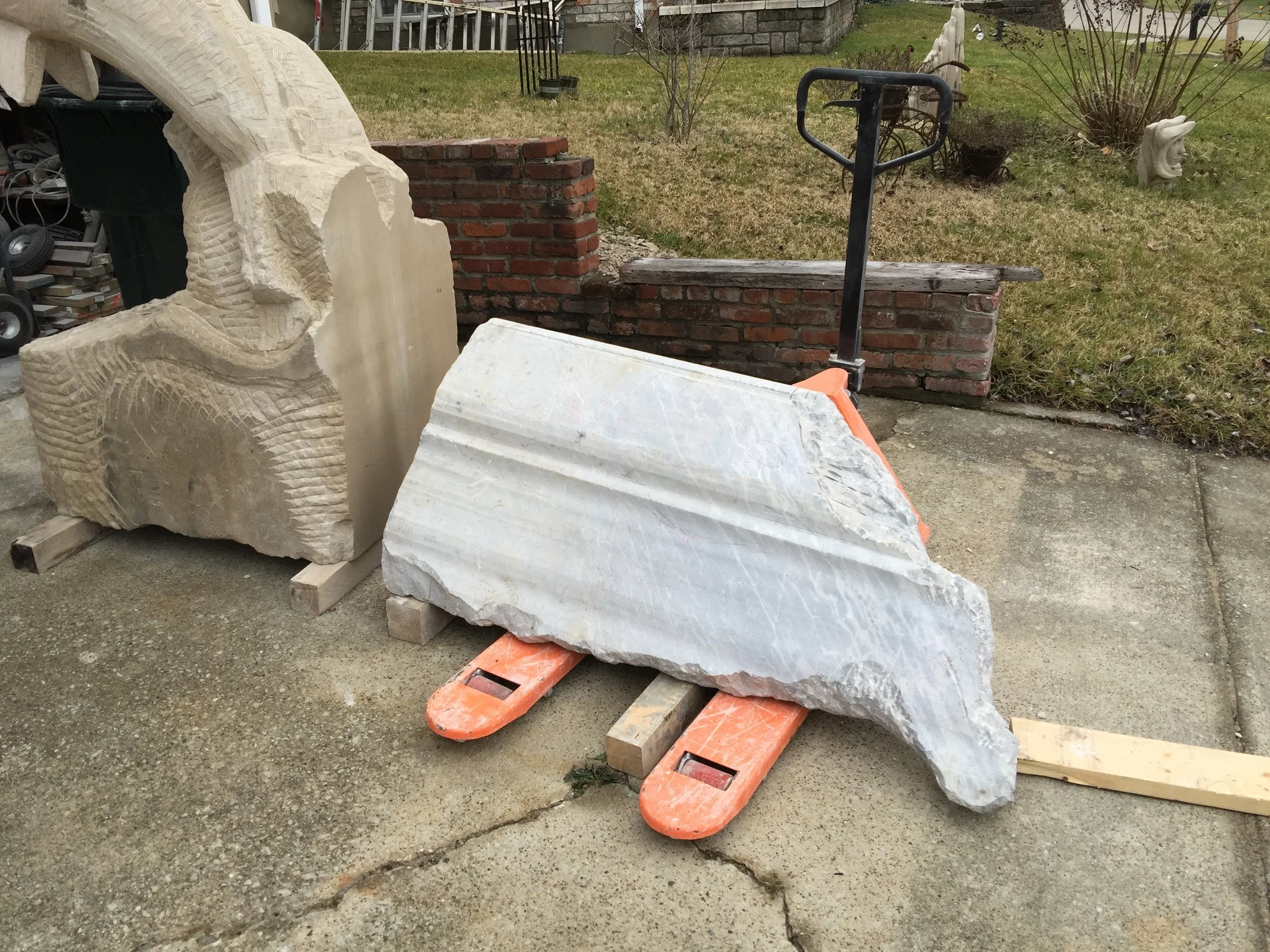 The initial block of Boticcino Marble