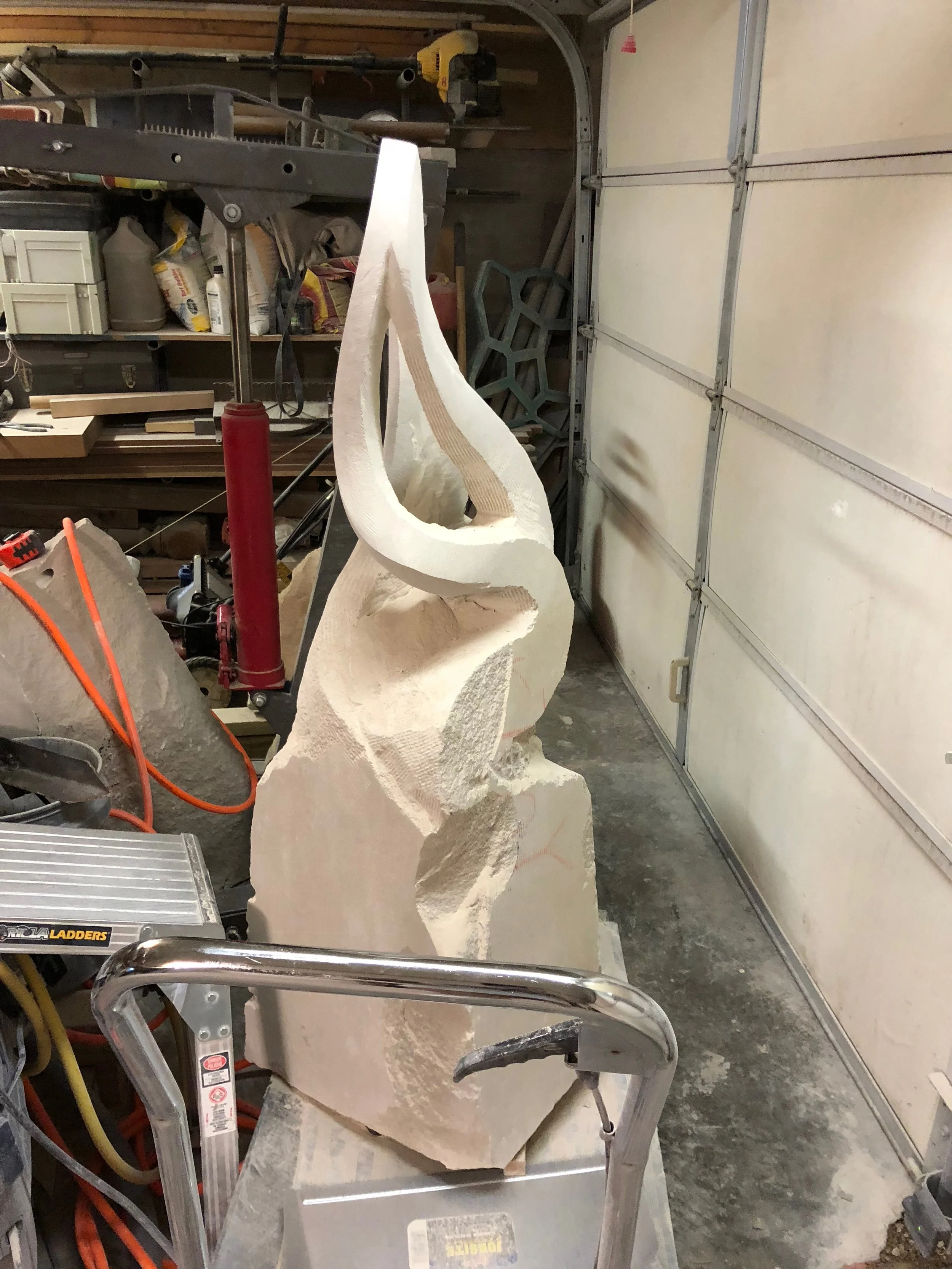 Progress Shot of New Indiana Limestone Sculpture