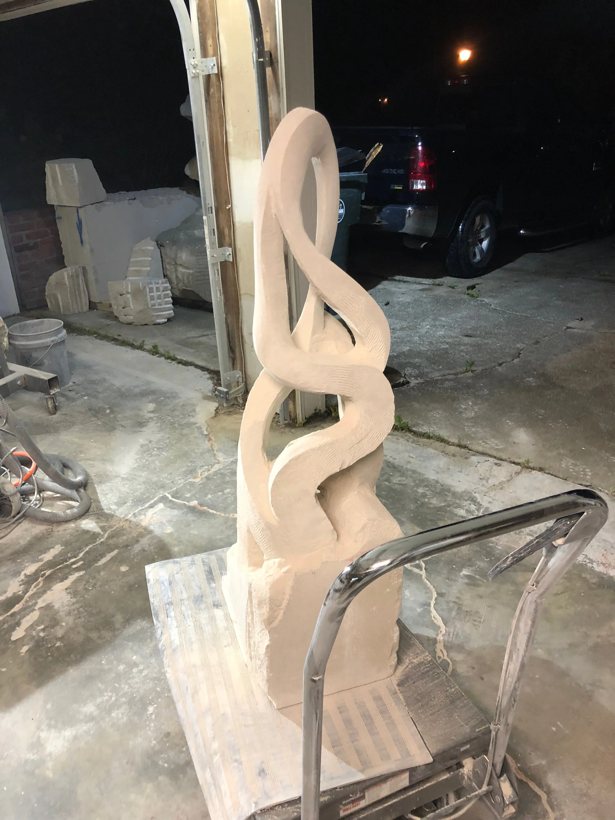 Progress Shot of Indiana Limestone Sculpture