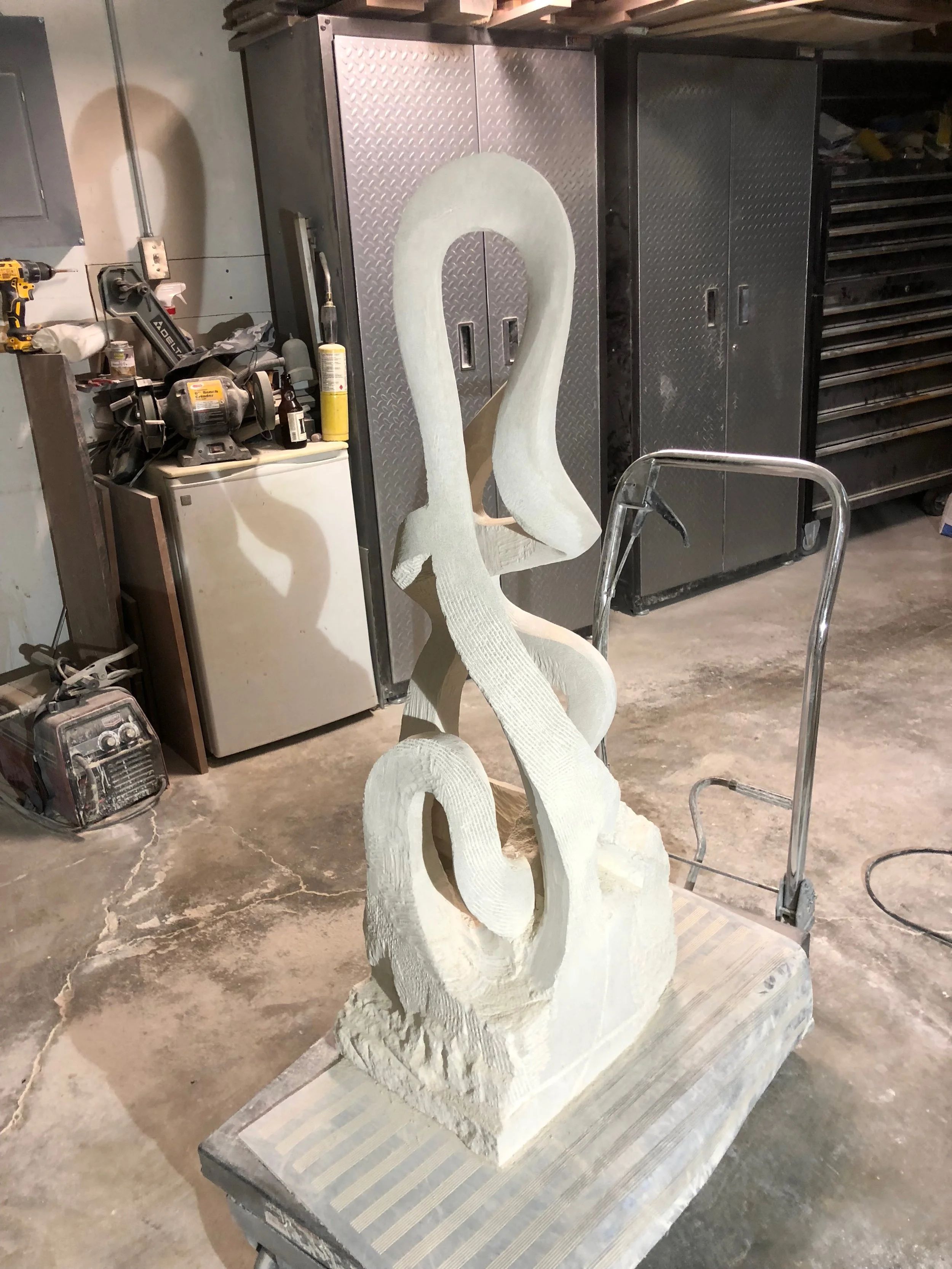 Indiana Limestone Sculpture - Progress Shot
