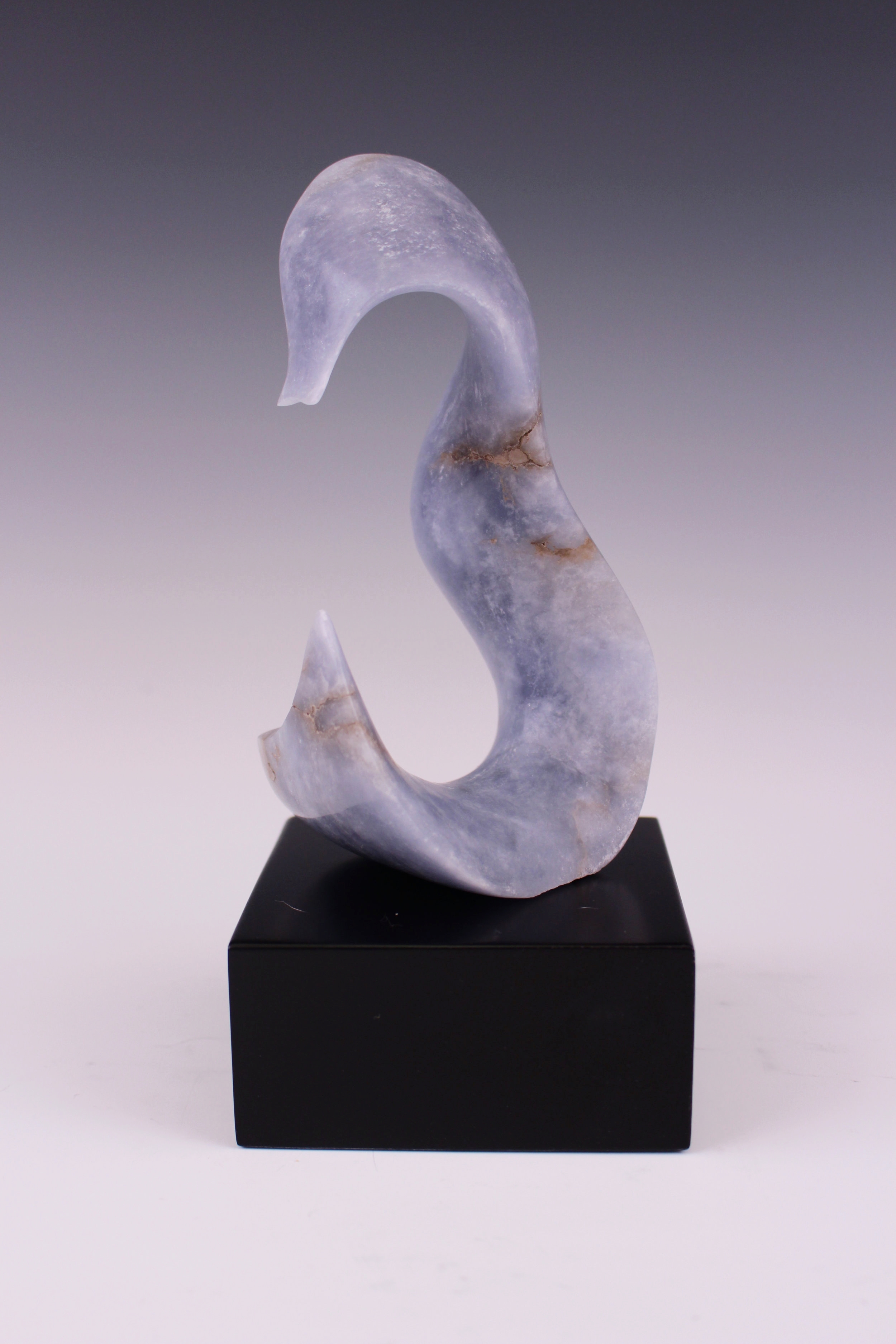 "Seahorse" Italian Blue Ice Alabaster Sculpture
