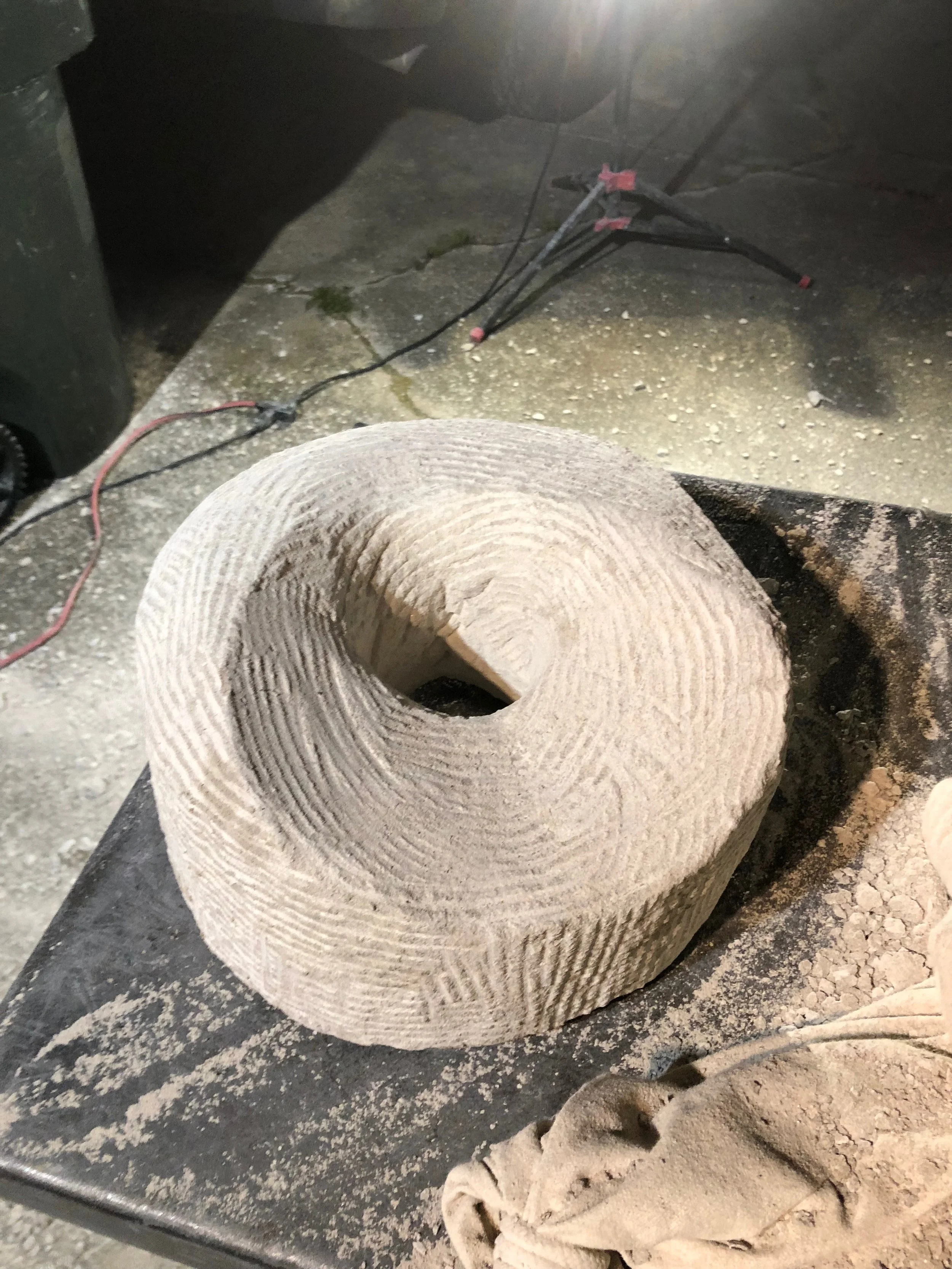 New In Progress Indiana Limestone Sculpture By Mike McCarthy
