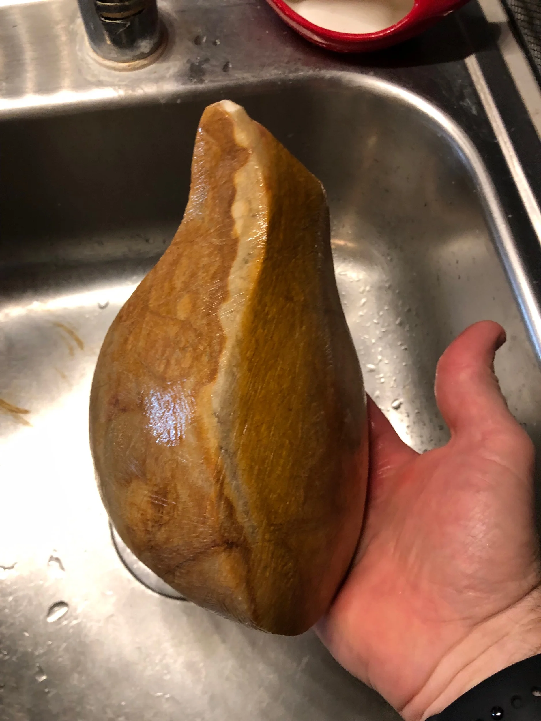 In Progress Harvest Gold Alabaster Sculpture by Mike McCarthy