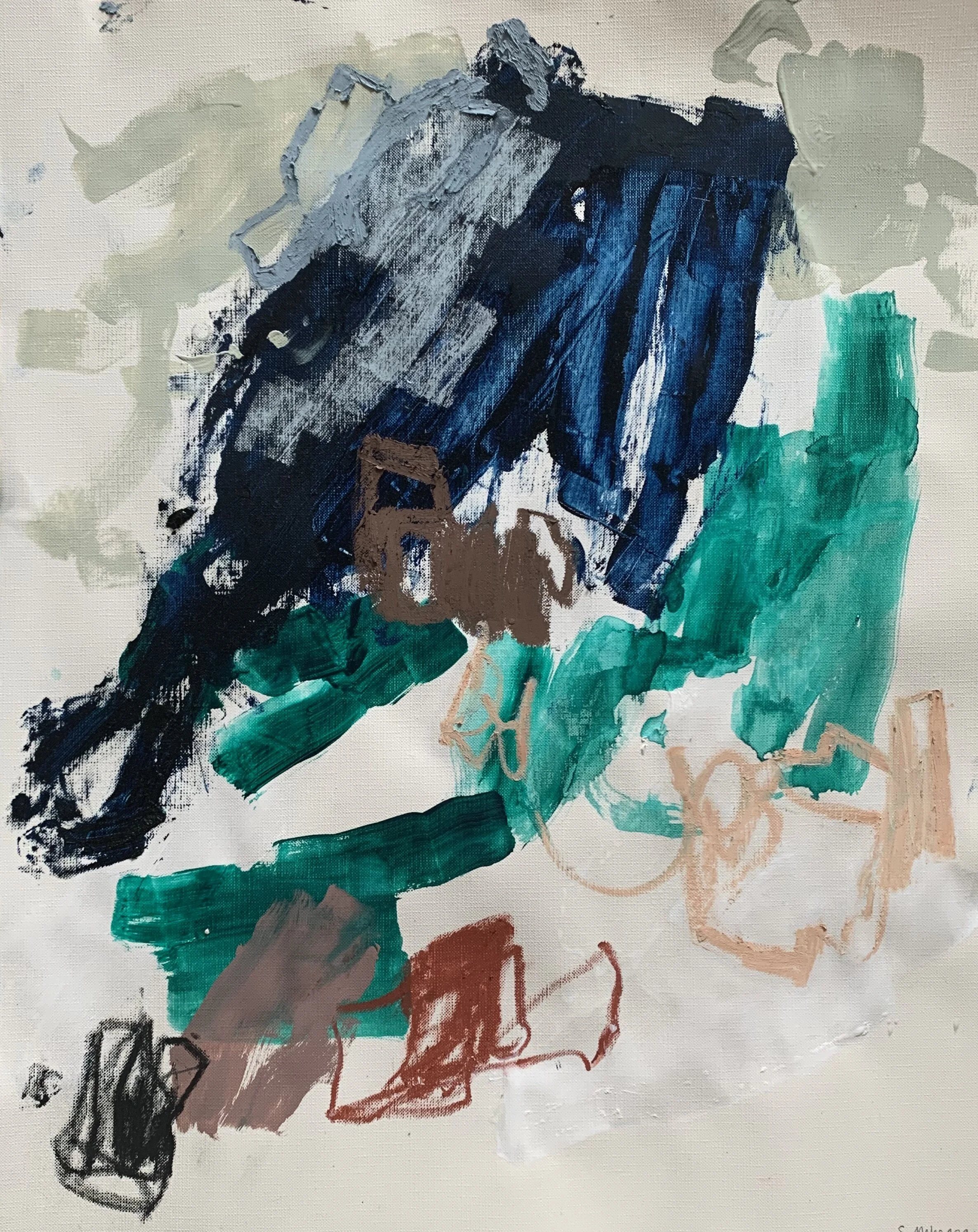  gouache, acrylic, pastel, charcoal on canvas paper  16”x20”  $300 