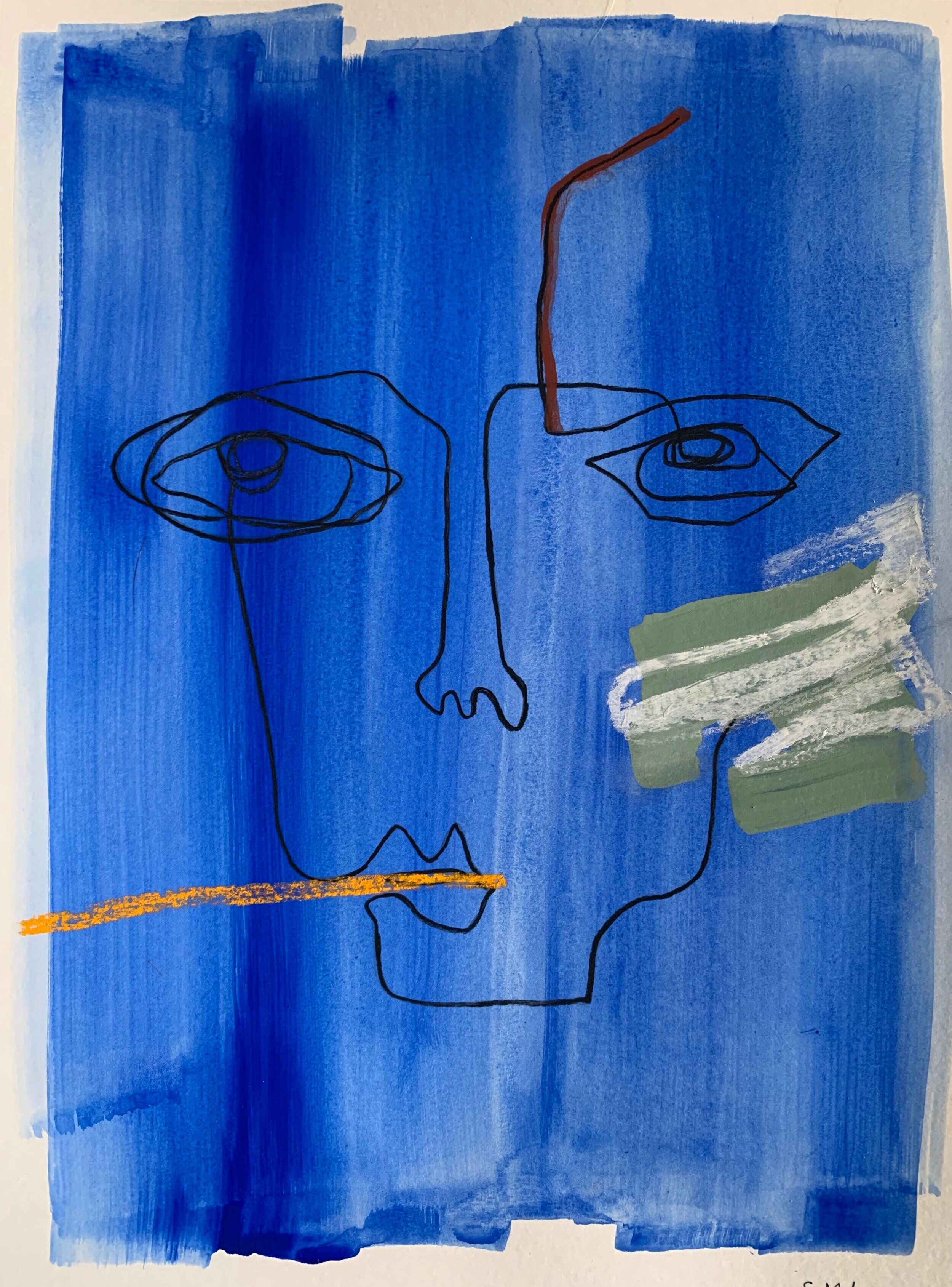  11.5”x16”  gouache, acrylic, pastel on paper  $175 