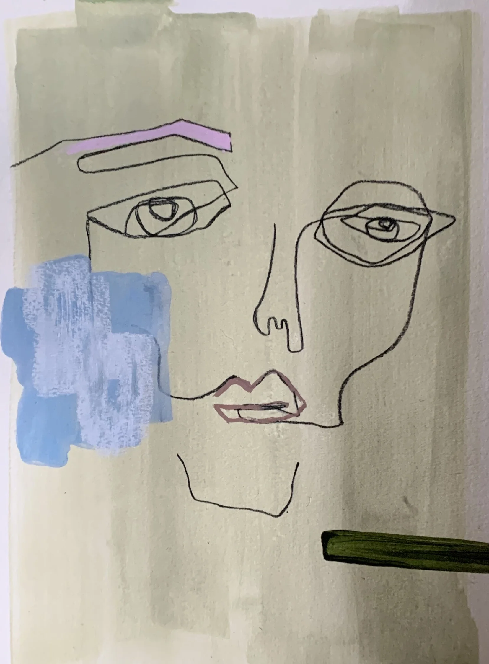  11.5”x16  gouache, acrylic, pastel on paper  $175 