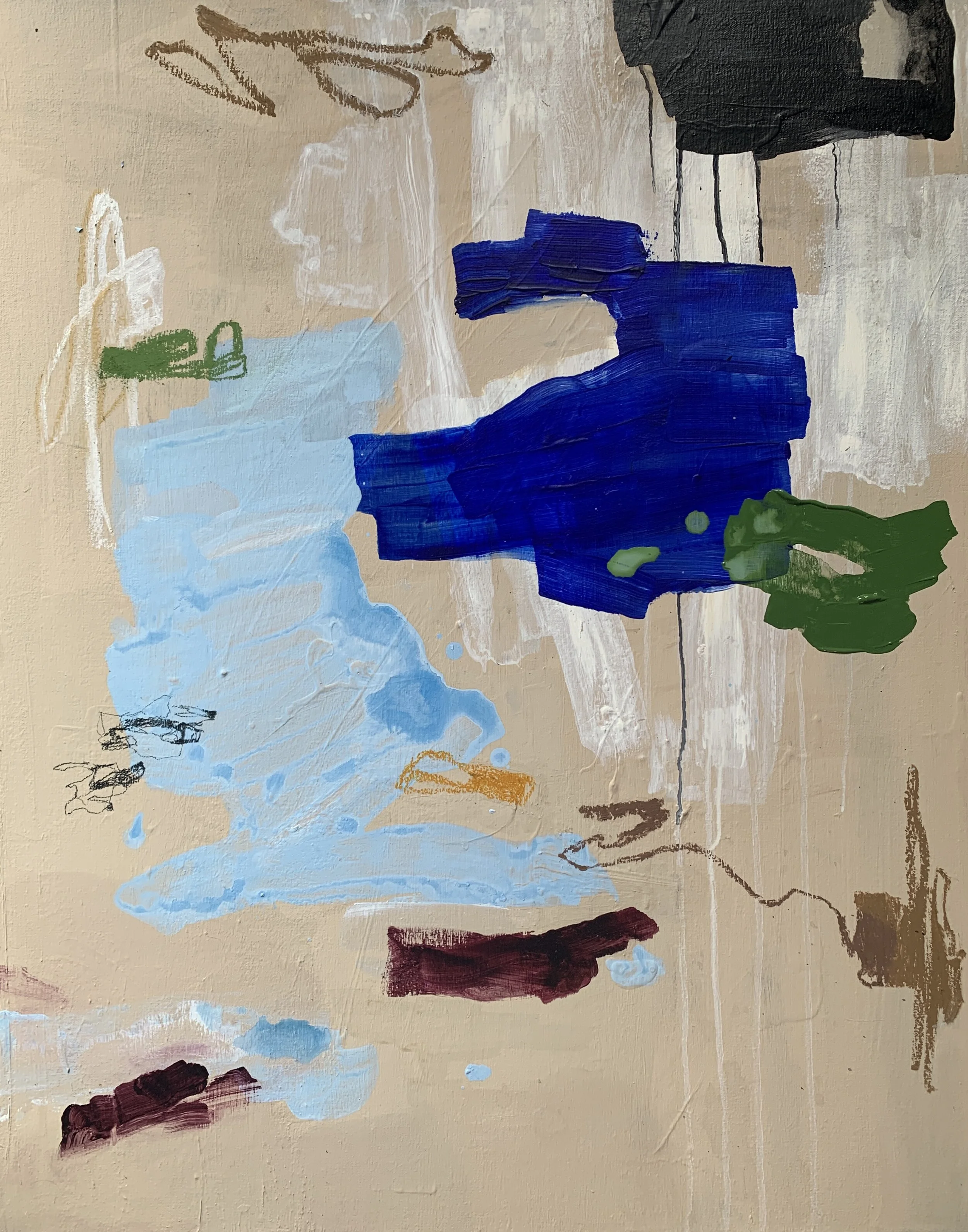  24”x30”  acrylic, gouache, pastel, charcoal on canvas  $1200 