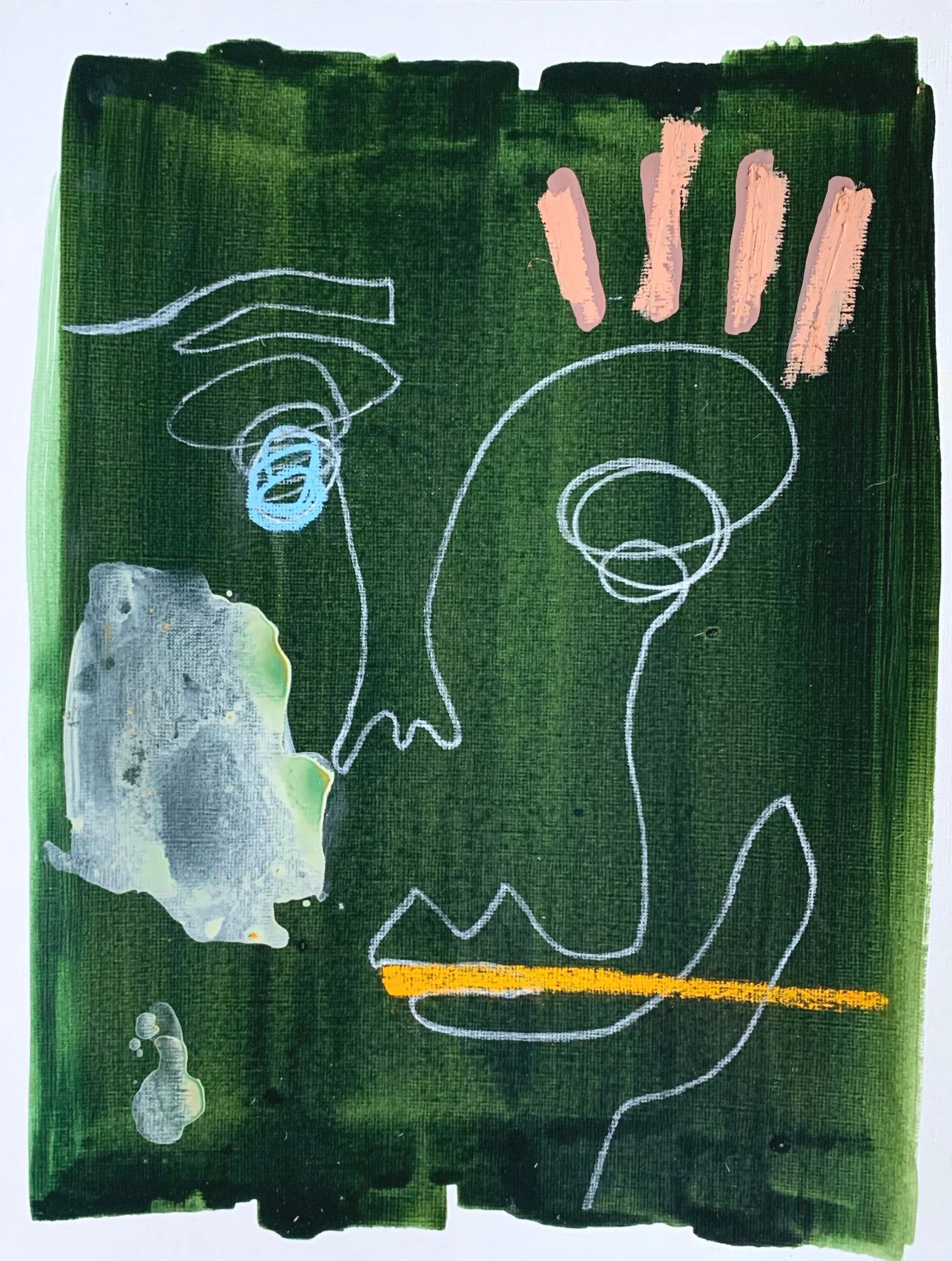  9”x12”  gouache, acrylic, pastel on paper 