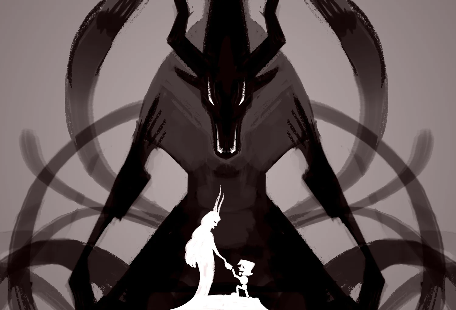  Un concept vite-fait qui démontre les deux personnages principaux de  Curio , Merlot et Charlisse.     