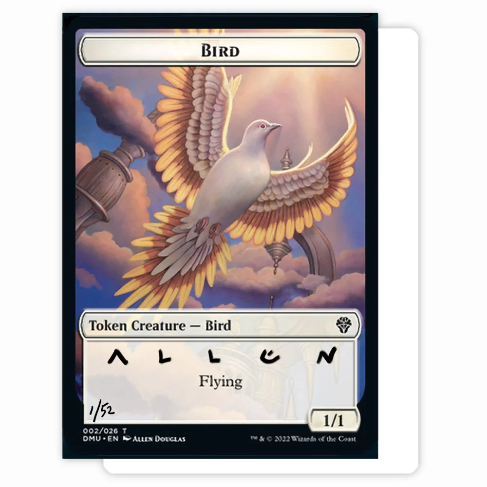 Bird Token (White)" Magic: the Gathering Artist Proof  CRYPTID VISIONS