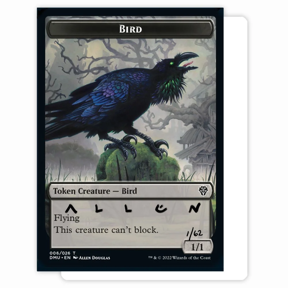 "Bird Token (Black)" Magic: the Gathering Artist Proof  CRYPTID VISIONS