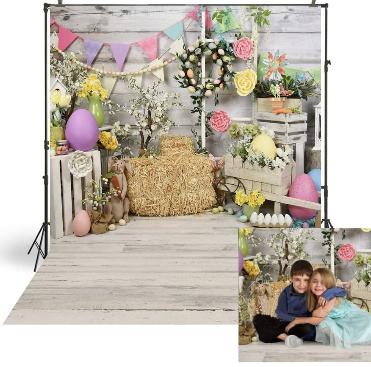 Amazon.com  AOSTO 5x7ft Easter Day Photography Backdrop Newborns Baby Child Easter Spring Photo Booth Background Studio Portrai.png