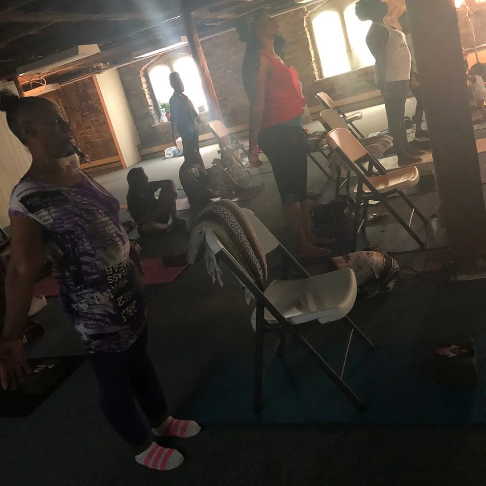 Gentle yoga &amp; meditation options are offered for those at any desired level of physical participation