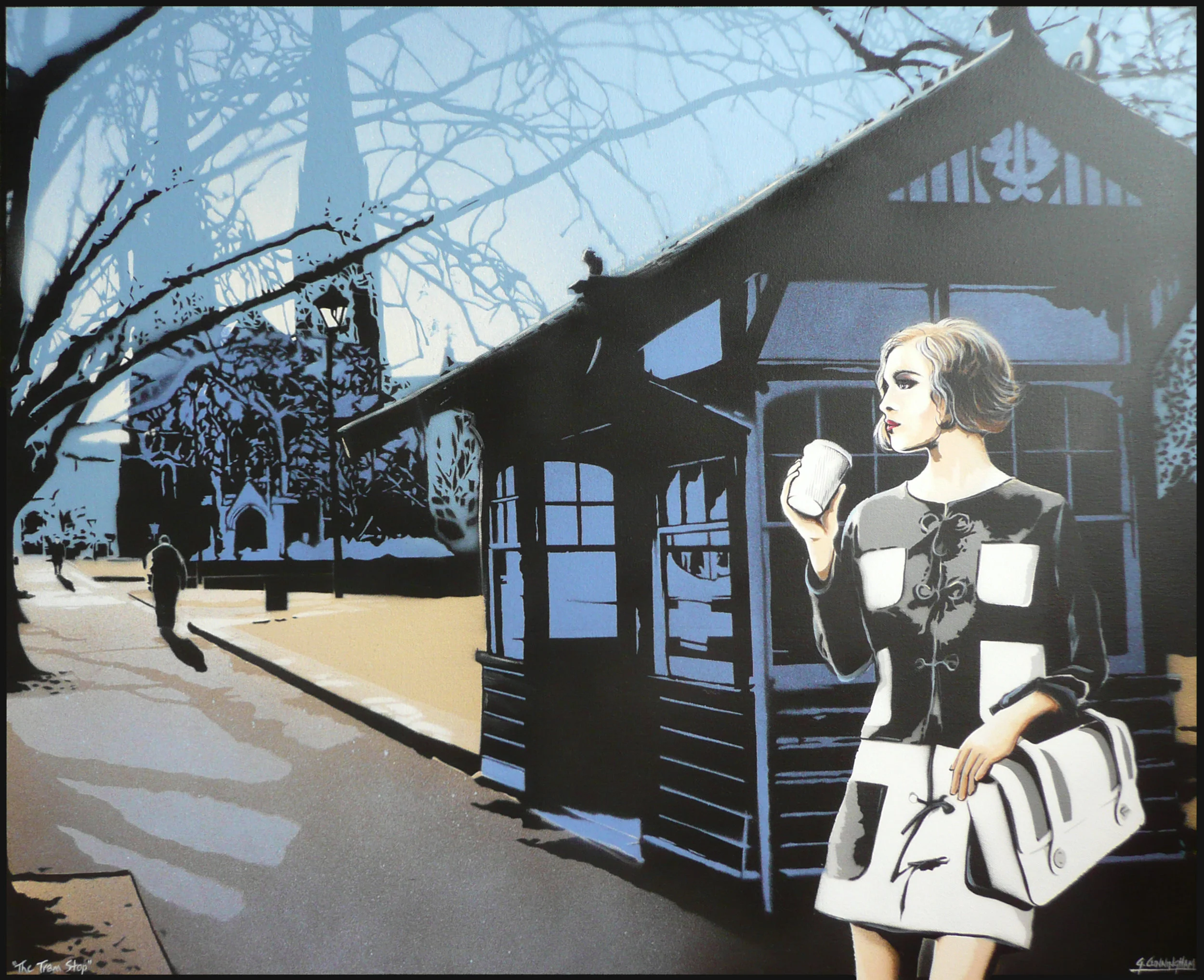 'The Tram Stop' 76 x 91.5cm SOLD