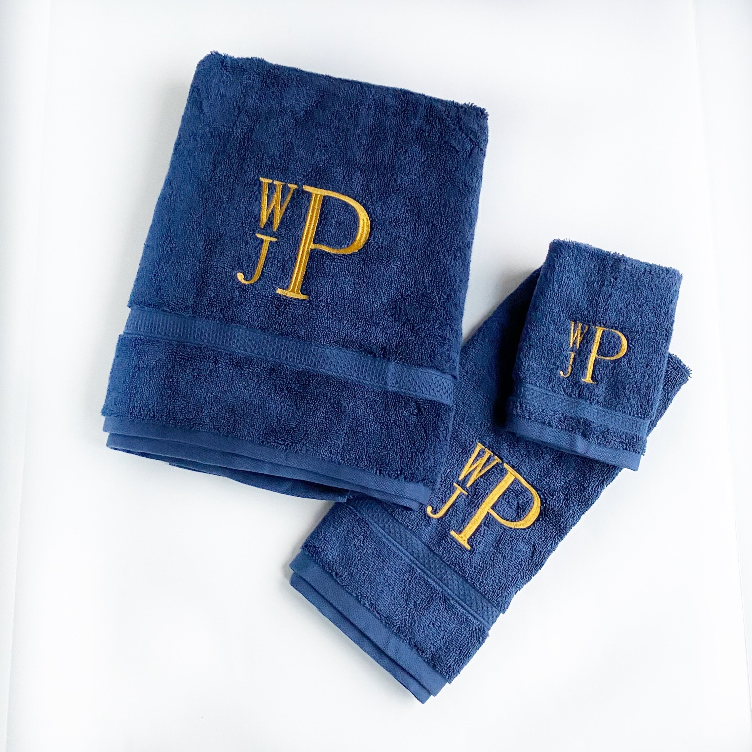 Fishtail Monogram Towels - Set of 2 — Rainy Day Embroidery