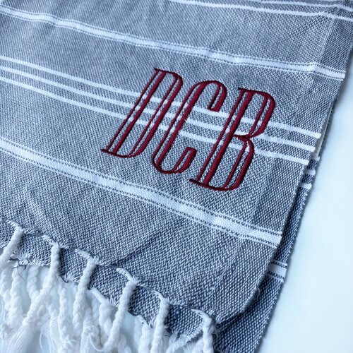 Fishtail Monogram Towels - Set of 2 — Rainy Day Embroidery