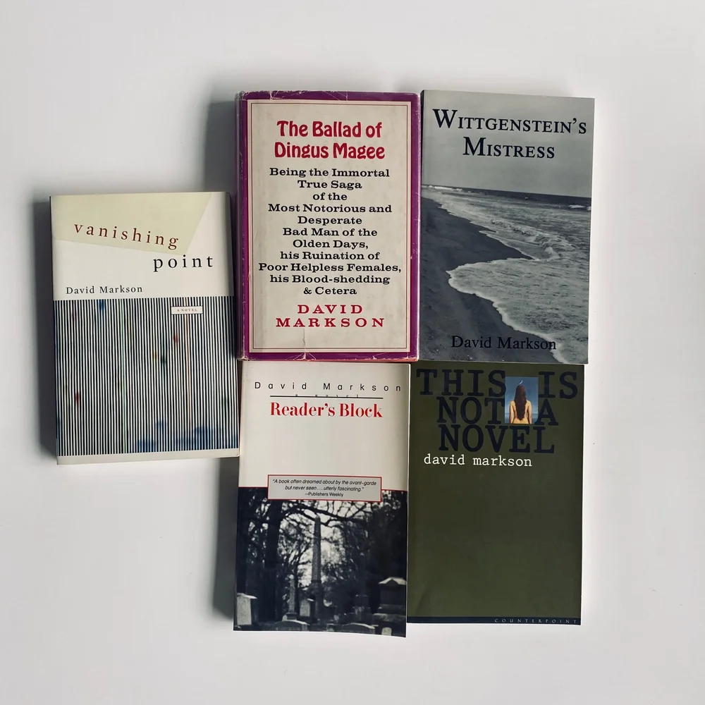 David Markson Book Lot by David Markson *SIGNED, Presentation