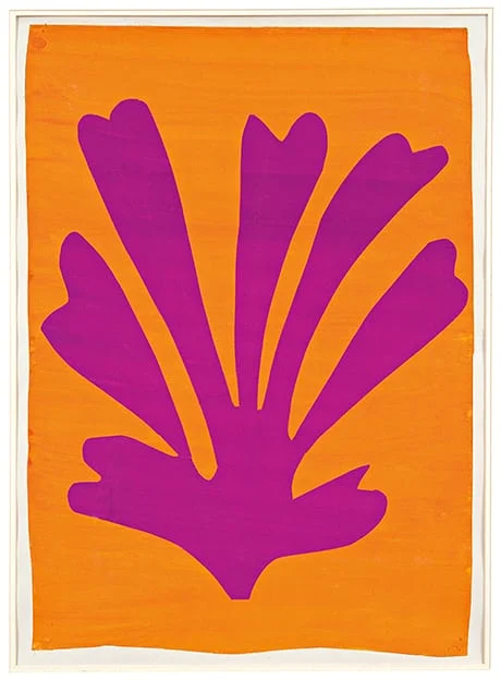 Matisse's Violet Leaf on Orange Background (1947). Photograph: © Succession Henri Matisse/DACS 2014