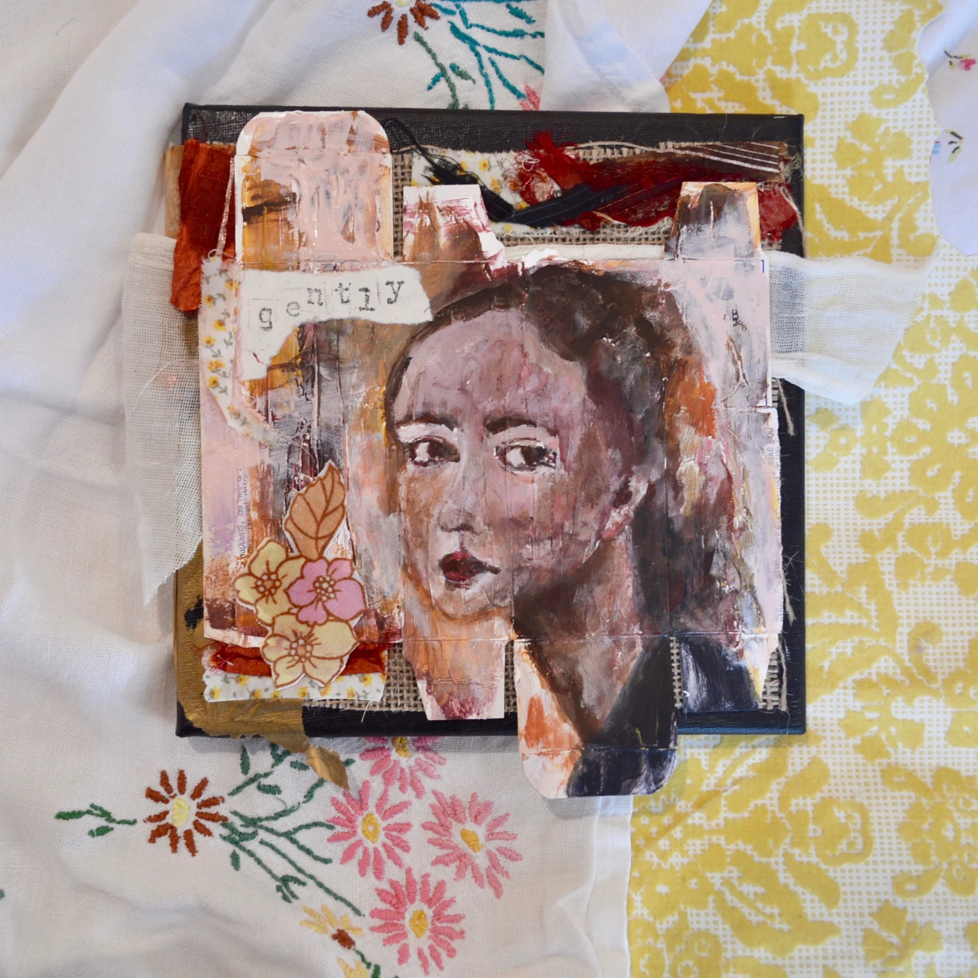 Gently - mixed media collage