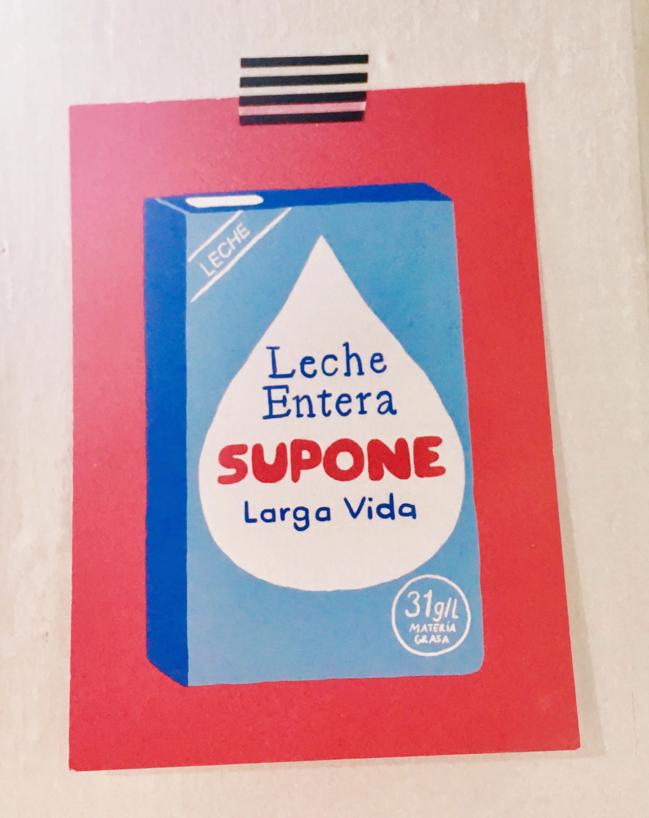 A postcard I got from an awesome Chilean artist Victoria Zamora her brand is Caserita . She had illustrations of staple brands/items you'd purchase at a Chilean supermarket and I was so privileged to have her explain that part of her culture to me.