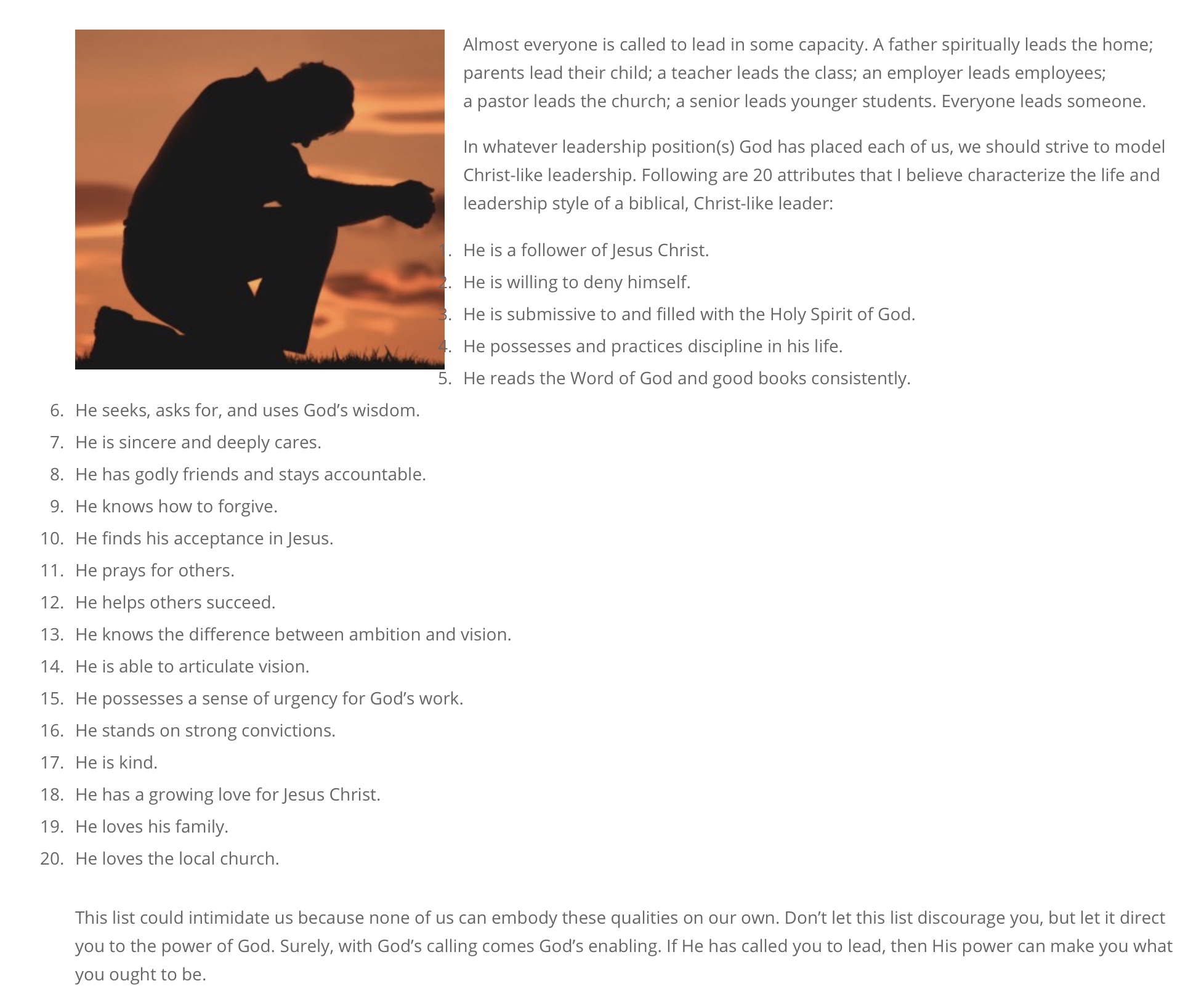 Pastor Paul Chappell Lancaster, California ..excerpt from “Coaches Outreach” on Christlike leadership