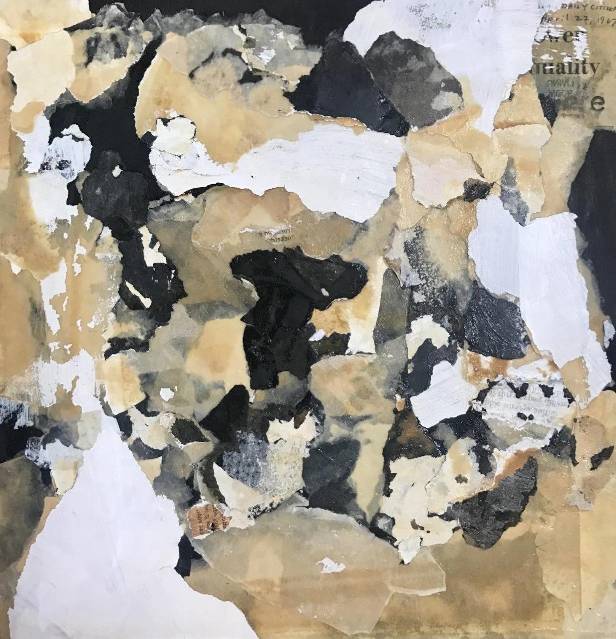 Untitled, 2021, paper, acrylic on wood panel