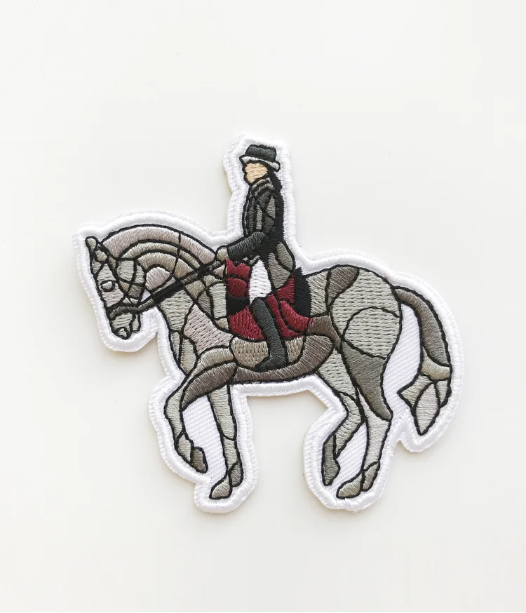 Horse Applique Patch – Embroidered Horseback Riding Badge – Iron-On Western