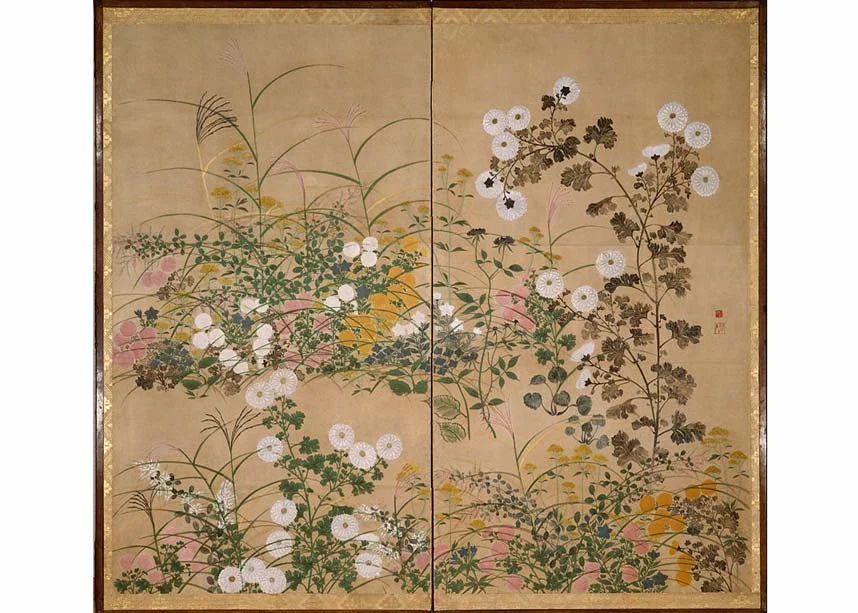 Ogata Korin, Flowering Plants in Autumn