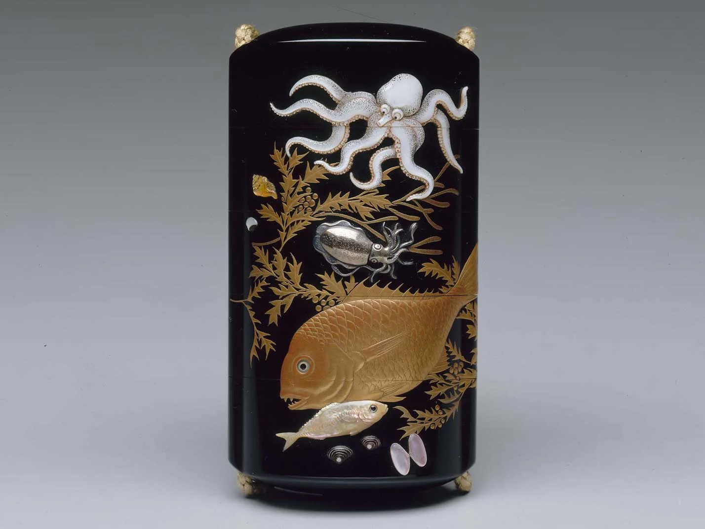 Lacquer Inro with Sealife Design, from the Museum of Fine Arts, Boston (mfa.org)