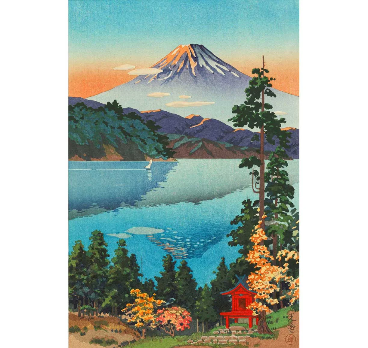 Lake Ashi by Tsuchiya Koitsu