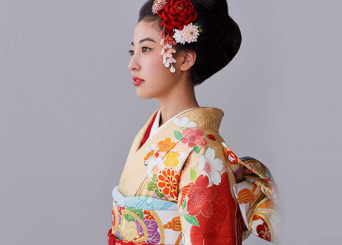 Traditional authentic Japanese silk kimono