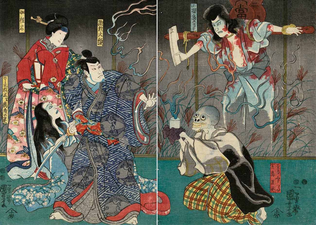 NEW Fine Art Print Takiyasha Witch Skeleton UTAGAWA KUNIYOSHI Japanese Woodcut