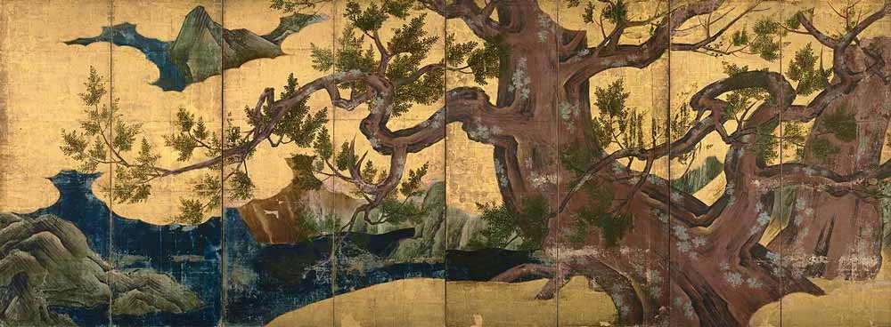 Painting of a Cypress by Kano Eitoku, 16th Century, Tokyo National Museum