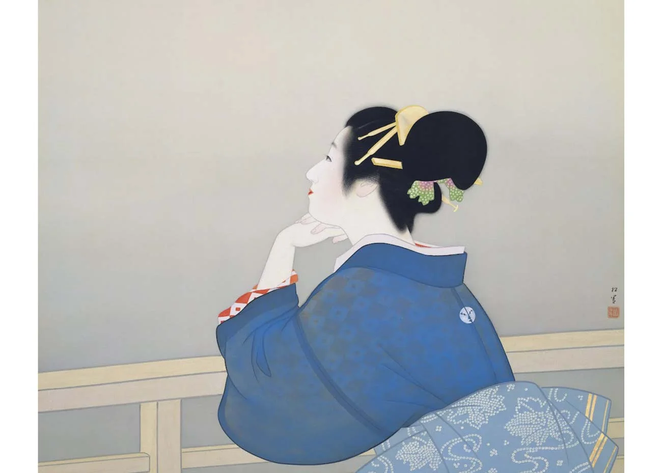 © Uemura Shoen, Woman Waiting for the Moon to Rise, Nihonga Painting, 1944, Adachi Museum of Art