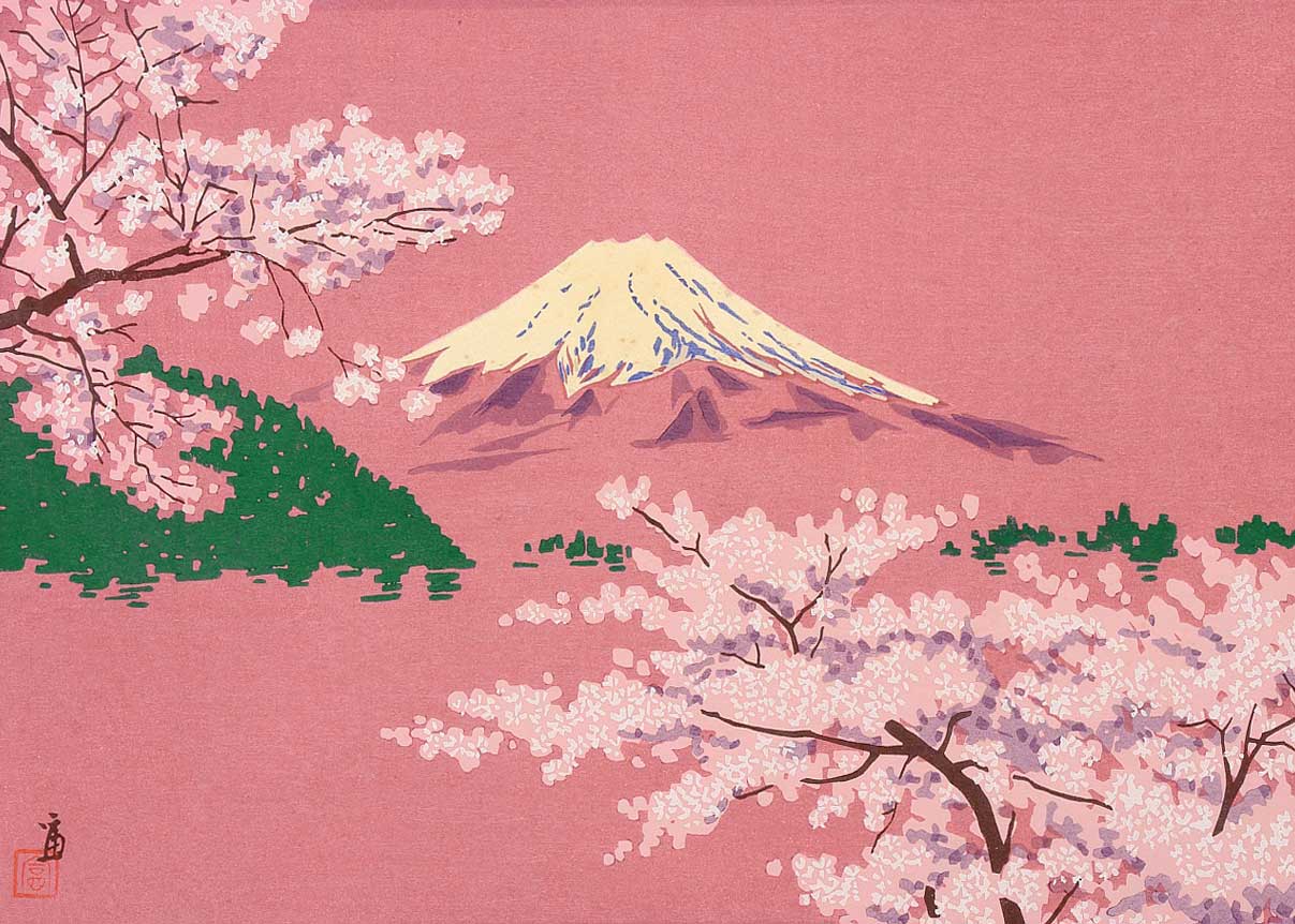 Featured image of post Cherry Blossom Mt Fuji Drawing On the conclusion of the day you will visit lake kawaguchi