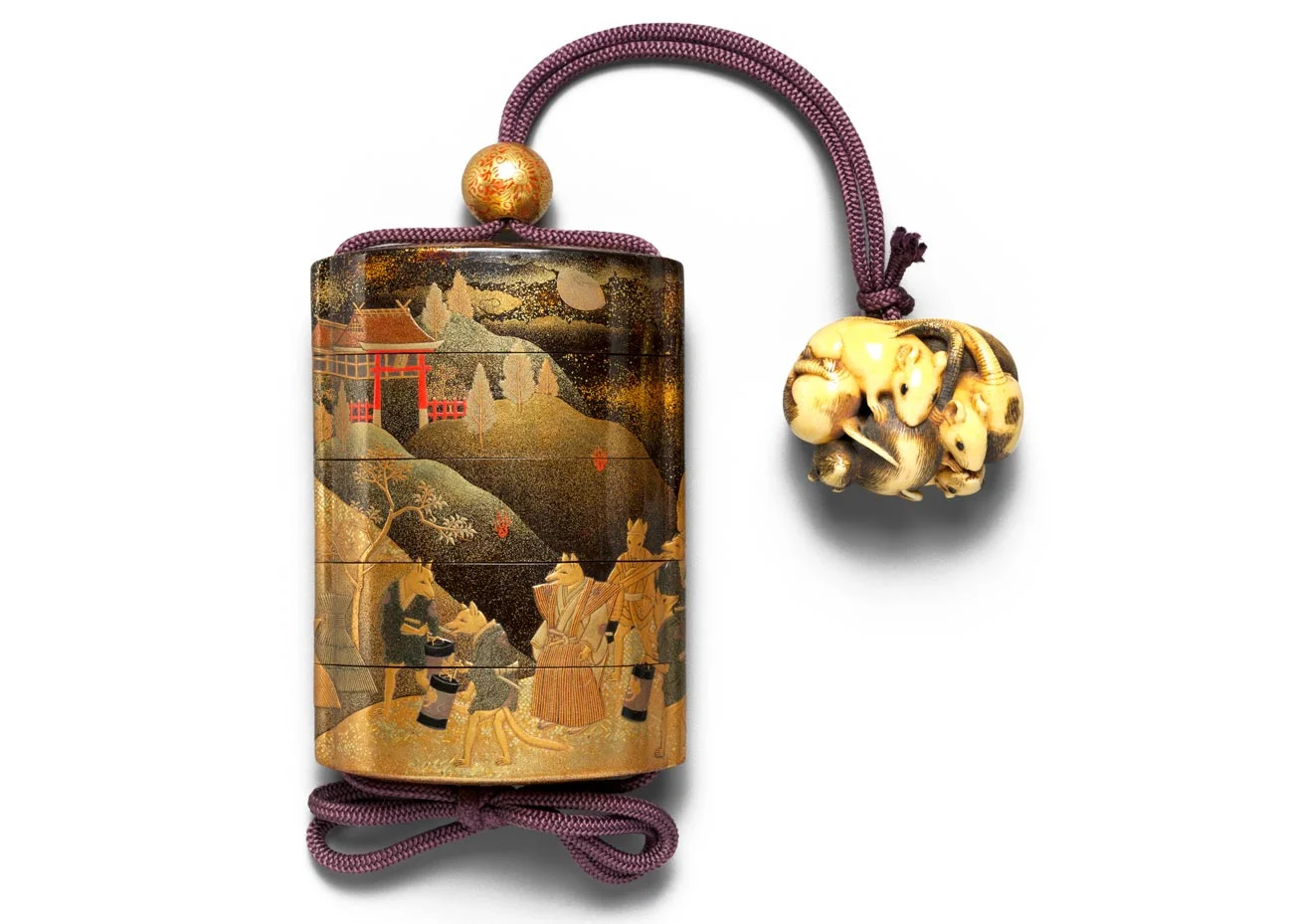 Inro with Fox's Wedding, late 18th Century, Met Museum