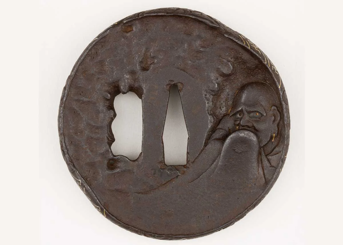 Tsuba Sword Guard with Figure of Daruma, 18th Century, Met Museum