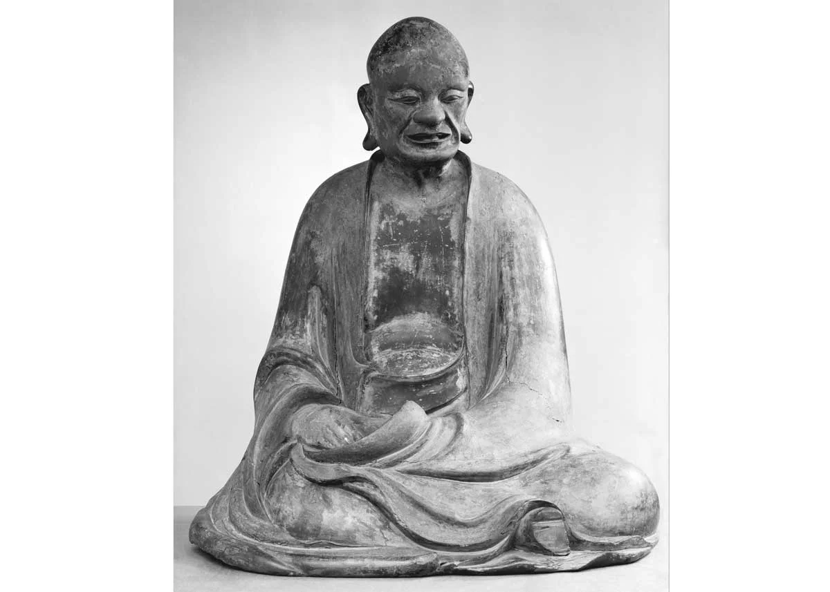 Wood and Lacquer Statue of a Rakan or Englightened Person, 17th Century, Met Museum