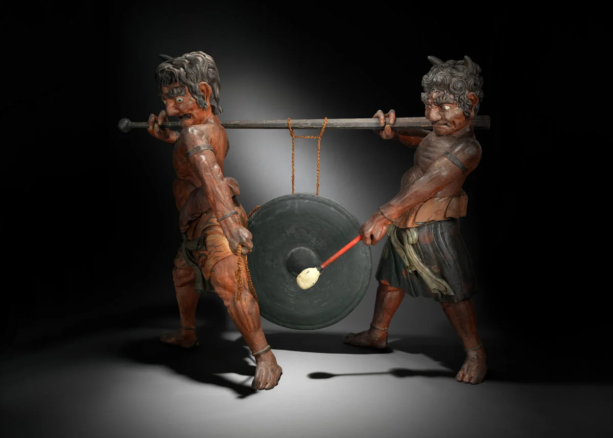 Gong Held by Oni in Wood an Lacquer, 19th Century, the Met Museum