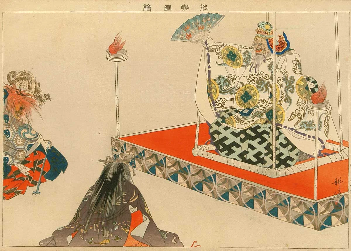 Noh Play by Tsukioka Kogyo, 1900